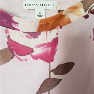 BANANA REPUBLIC Pink Floral Watercolor Skirt
